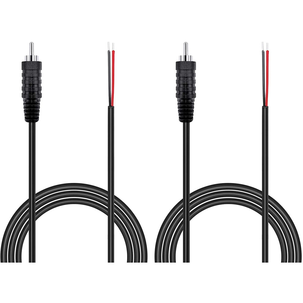 (18Awg 3.3Ft) Heavy Gauge Speaker Wire Rca Adapter Plug To Bare Wire,Rca Speaker Audio Cable For Tv Amplifier 9048212222309