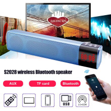 SUSUchens S2028 Barre de son stéréo sans fil avec caisson de basses, Bluetooth, radio FM, lecteur de carte TF et port USB (rouge)