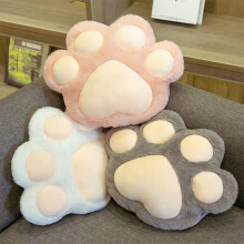 TureClos Plush Pillow Cute Animal Paw Stuffed Office Dormitory Sofa Cushion Hand Warmer Birthday Festival Gifts Children Adults Pink