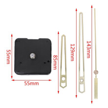 2Pcs Clock Mechanism Diy Kit Mechanism for Clock Parts Wall Clock Quartz Hour Minute Hand Quartz Clock Movement Home Decoration Black & Black + Gold