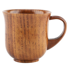 Xícara de madeira, xícara portátil de madeira natural pesada com alça, xícara de chá de madeira para café, cerveja, suco, caneca para presente
