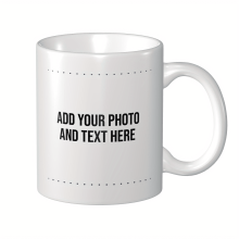 Caneca personalizada com foto (330ml) e texto personalizado (envie sua arte), caneca de cerâmica para escritório, festa, casamento, feriado,