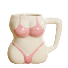 Copo de Água Begine X1, Copo de Cerâmica Art Bikini Rd2A, Copo de Cerâmica Criativo para Bebidas Quentes com Arte Corporal Bikini, Copo de Café