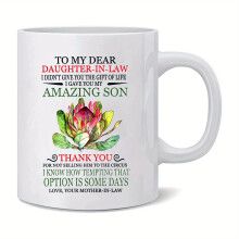 Caneca de café de presente para nora, com a frase "Para minha querida nora, eu te dei meu filho incrível", caneca de cerâmica de 325ml (11oz),