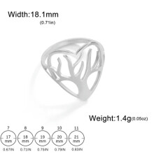 Anello RSAMD rotondo cavo con albero della vita per uomo e donna, in acciaio inossidabile, per feste, da indossare sulle dita -7-Acciaio Colore A