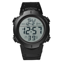 Orologio da polso per anziani, orologio da uomo alla moda, impermeabile, con display LCD, cronometro digitale, datario, sportivo, in gomma.