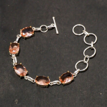 Morganiet ovaalvormige edelsteen, een prachtig modieus cadeau voor je vrouw, armband of sieraad (7-8 inch).