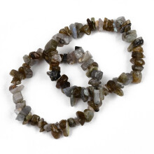 Unisex Chip Natural Labradorite Perle Stretch Armbånd Indre Diameter: 1-3/4~2 Inch (4,5~5 cm)