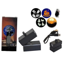 Mini-Halloween-Projektionslampe mit 5 Filmen, wiederaufladbar, ideal als Geschenk für die Feiertage, 5 Projektorlichter