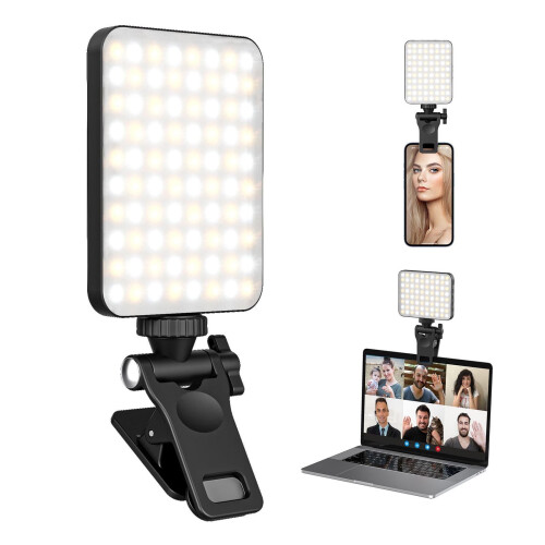 Φως τηλεφώνου LED, φως selfie, επαναφορτιζόμενο φως κλιπ βίντεο, ρυθμιζόμενες 3 1