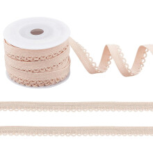10.94 yardas de elástico para lencería con borde de picot de 1/2 pulgada, encaje plano elástico con borde de ganchillo para manualidades,