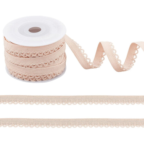 10,94 γιάρδες λάστιχο εσωρούχων με άκρα Picot, επίπεδη ελαστική δαντέλα 1/2" με κροσέ
