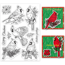 Kardinal-Silikonstempel, transparent, Vogel-Stempel, Weihnachtsstempel aus Gummi, ideal für Scrapbooking, Journaling und Kartenherstellung, 4,3 x