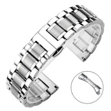 5 pontos tömör rozsdamentes acél szíj 20/21/22 mm-es pillangós csatos férfi női fém óraszíj 22 mm-es ezüst