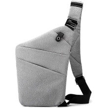 Sling Bag, leichte Umhängetasche, Brusttasche, Tagesrucksack, einriemenige, diebstahlsichere Sling Bag für Damen und Herren, DB grau, rechte