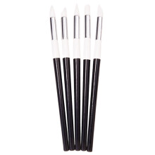 phíosa Peann Ingne Silicone Scuab Manicure Uirlisí Snoíodóireachta Ingne Soláthairtí Ealaíne Ingne DIY don Siopa Baile (Dubh Bán)