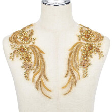1 Péire Paistí Lása Rhinestones Goldenrod, Coirníní Rhinestones, Lása, Appliance Crystal Beading, Paistí Bláthanna le haghaidh Éadaí,