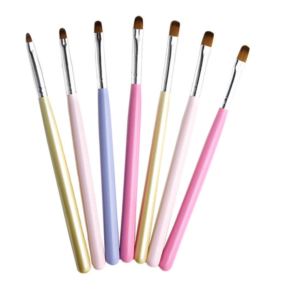 8 Pcs Nail Painting Drawing Pens Brush Art Nylon Zinc Alloy