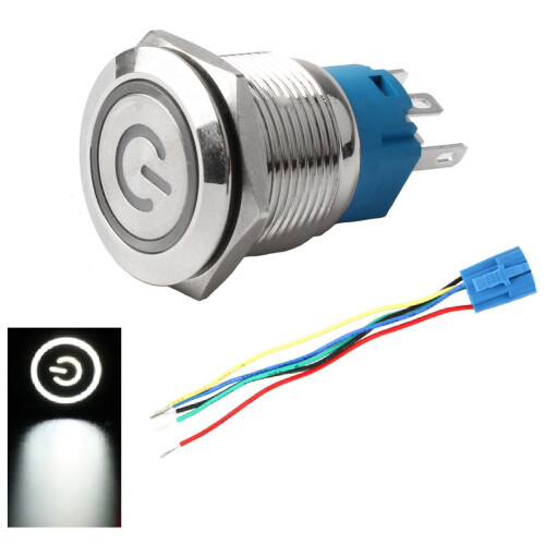 19mm3-6V LED σύμβολο τροφοδοσίας ON-OFF διακόπτης αυτοκινήτου κουμπιού μανδάλωσης 1