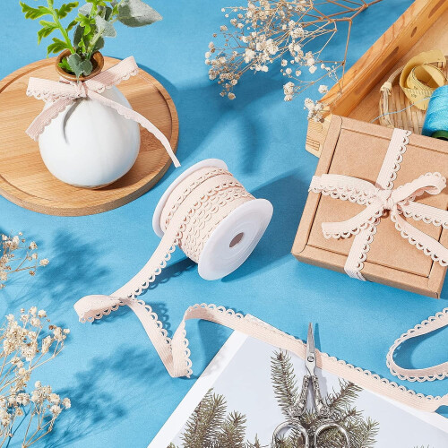 10,94 γιάρδες λάστιχο εσωρούχων με άκρα Picot, επίπεδη ελαστική δαντέλα 1/2" με κροσέ 1