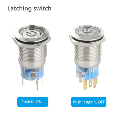 19mm3-6V LED σύμβολο τροφοδοσίας ON-OFF διακόπτης αυτοκινήτου κουμπιού μανδάλωσης 2