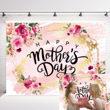 Fondo para fotografía del Día de la Madre con flores, ideal para fiestas y eventos (3.6 x 5.9 pies).