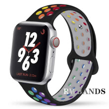Pulseira esportiva compatível com Apple Watch 46mm 44mm 40mm 38-41mm 45mm 49mm, pulseira respirável para iWatch Series 10 9 8 7 6 SE 5 3 Ultra 2,