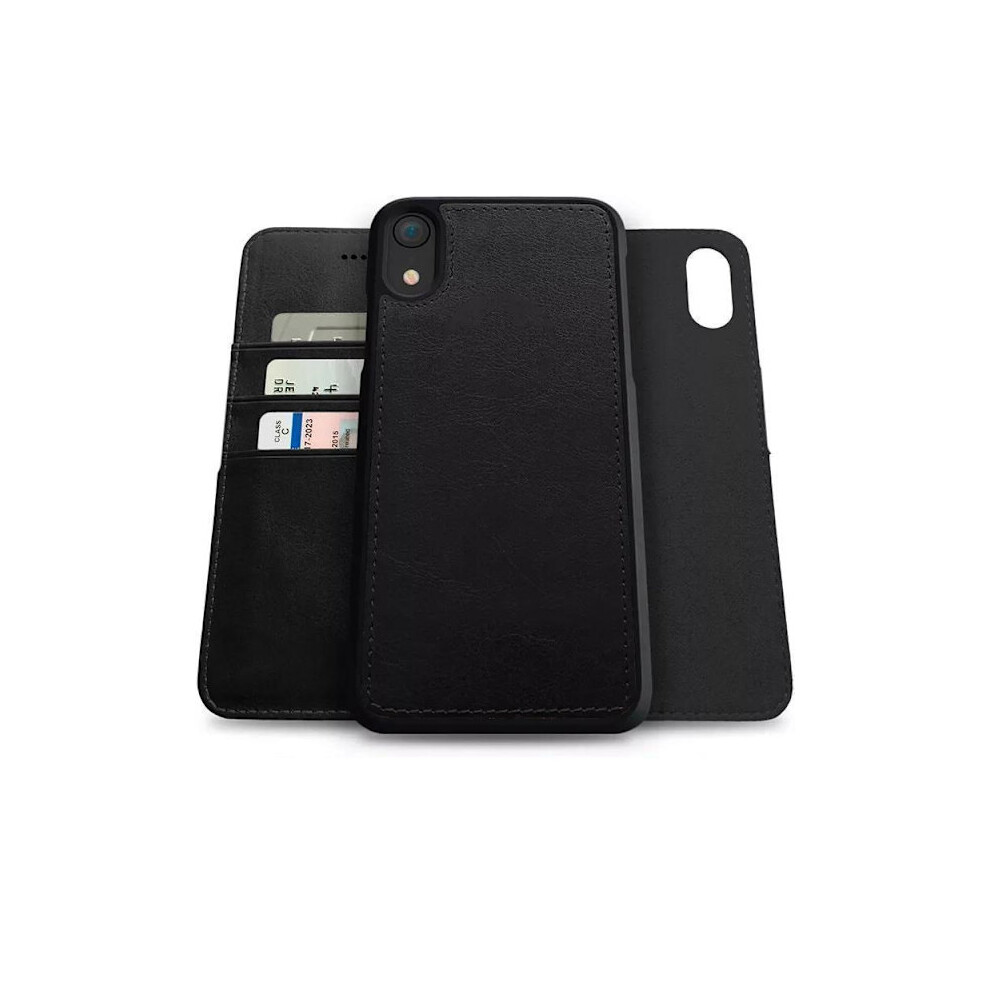 Leather Wallet Case 'Compatible With Iphone 14' With Strong Magnet Removable Black 9173940821965