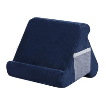 Cuscino morbido di supporto per tablet, multi-angolo compatibile con supporto per iPad con borsa a rete, colore blu navy