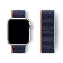 Pulseira de nylon compatível com Apple Watch 40mm 41mm 42mm 44mm 45mm 46mm 49mm, pulseira azul-marinho para iWatch Series 10 9SE 7 6 5 4 Ultra 2