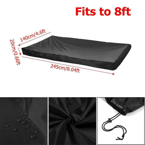 8ft Pool Table Cover with Drawstring Durable Waterproof Cover for Rectangular Table, B 2