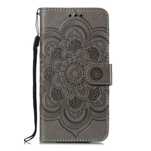 Compatible with iPhone X/Xs - Mandala Leather Case - Grey Grey 1
