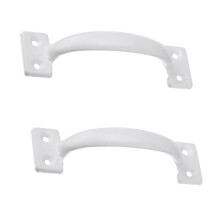 Puxador de portão de 15 cm (6 polegadas) para porta de tela, na cor branca, pacote com 2 unidades.