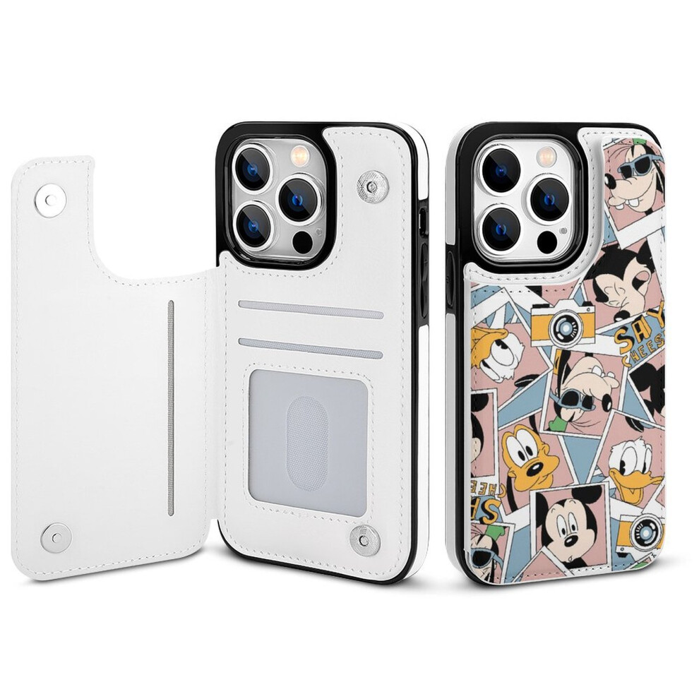Mickey Mouse Compatible Iphone 14 Pro Wallet Case With Card Holder, Pu Leather Flip Folio, Shockproof Cover For Women & Girls 9448196858691