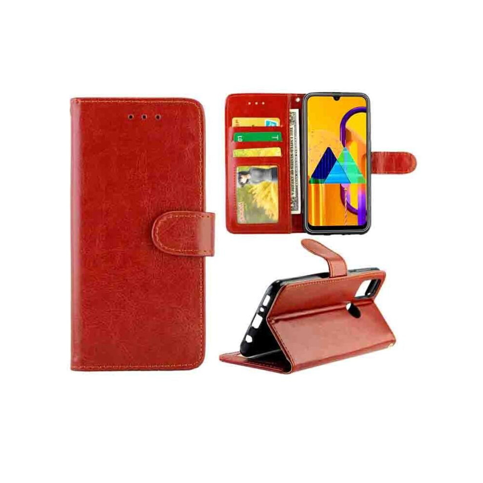 Flip Case For Compatible With Samsung Galaxy M30s Pu Leather Card Holder Magnetic Closure Shockproof Kickstand 9448196858882