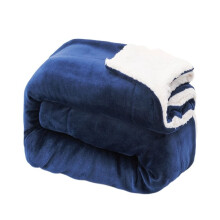 Thick Soft Sofa Fur Bed Wool Plush Fleece Blanket Reversible Blanket Flannel Blanket Sherpa Blanket NAVY BLUE