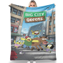 Deka BIG CITY GREENS, pohodlná mäkká flanelová deka 50x40 palcov pre deti, deka na pohovku