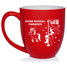 Physical Therapist Superstar Unicorn Funny Ceramic Coffee Mug Tea Cup Gift for Her, Him, Friend, Coworker, Wife, Husband (16oz Red)