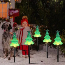 Luces navideñas YiFudd con enchufe para árbol de Navidad, luces decorativas LED para patio exterior, luces ambientales navideñas.