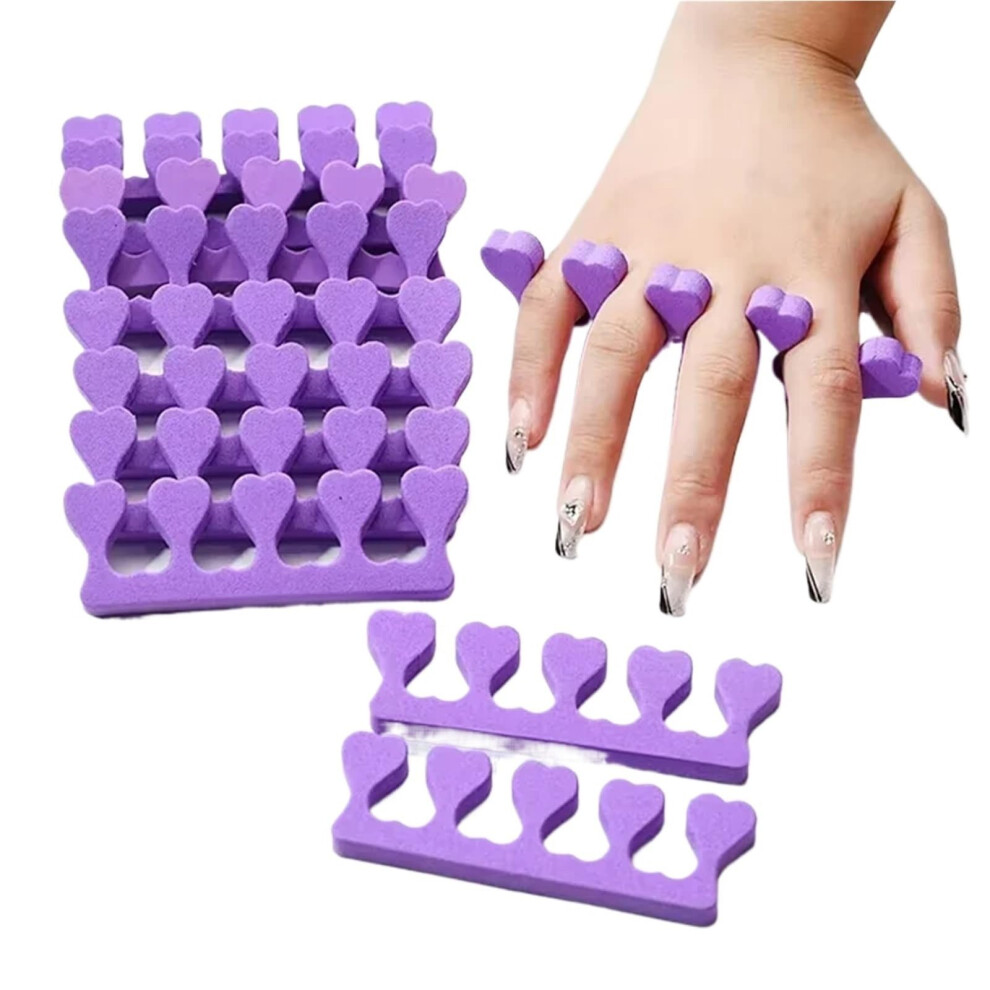 300pcs Purple Toe Separators for Pedicure and Manicure Soft Flexible Spacers for Nail Art