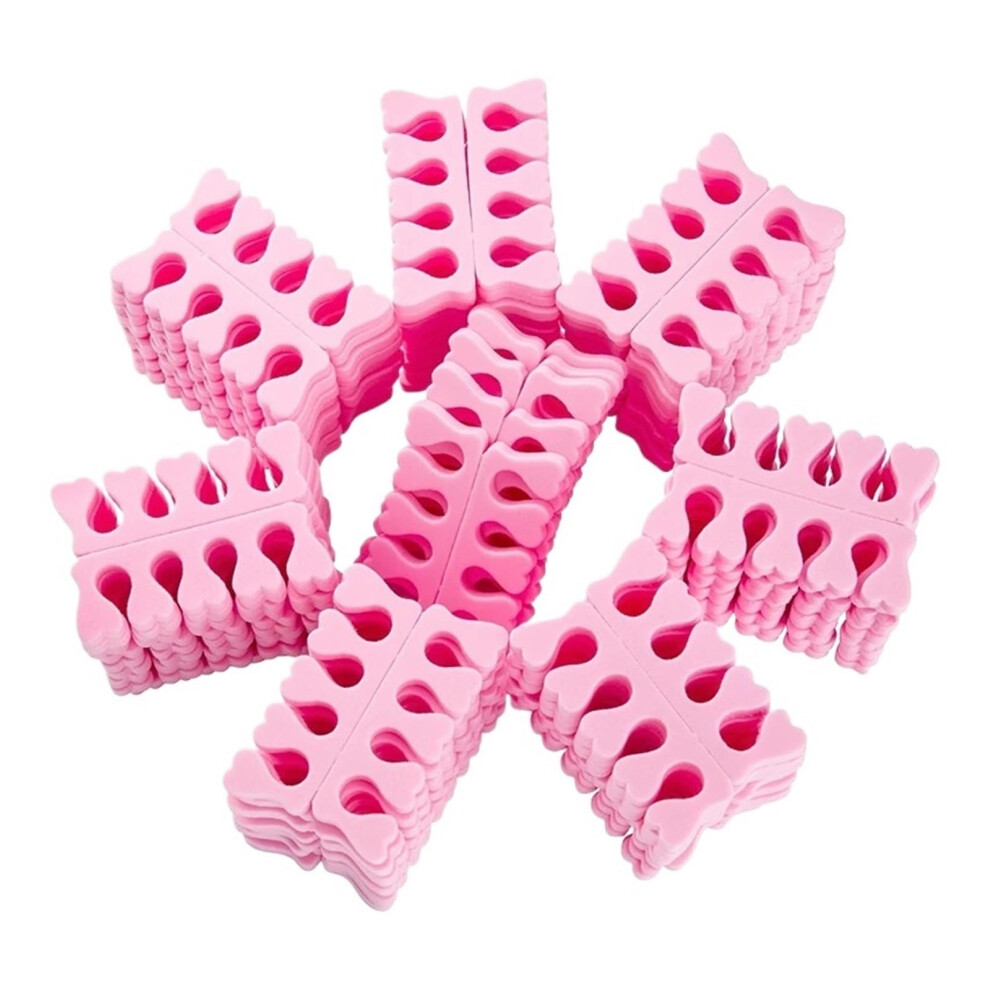 Pink 50Pcs Toe Separators Soft Sponge Pedicure Toe Spacers For Smudge Nail Drying