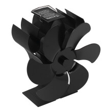 6 Blades Heat Powered Stove Fan High Temp Resistance Self Starting 152mm Black