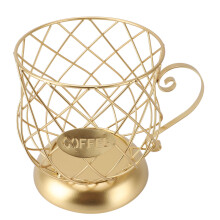 Kaffeekapselhalter aus goldenem Eisen - groß, 17.0 cm