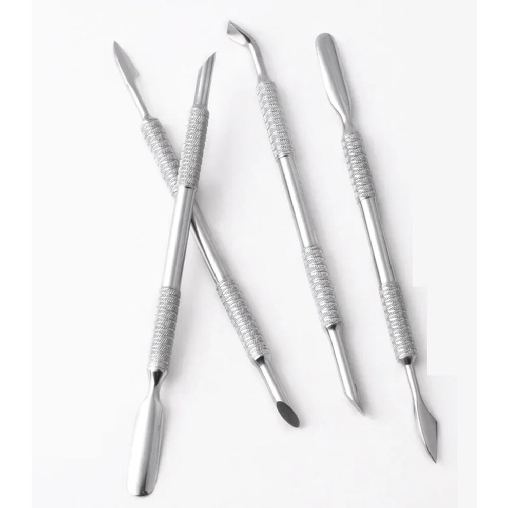 Stainless Steel Cuticle Pusher with Precision Hook Tip for Professional Nail Art Manicure