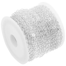 4Rolls Silver Copper Chain for DIY Jewelry Bracelets Necklaces Crafts