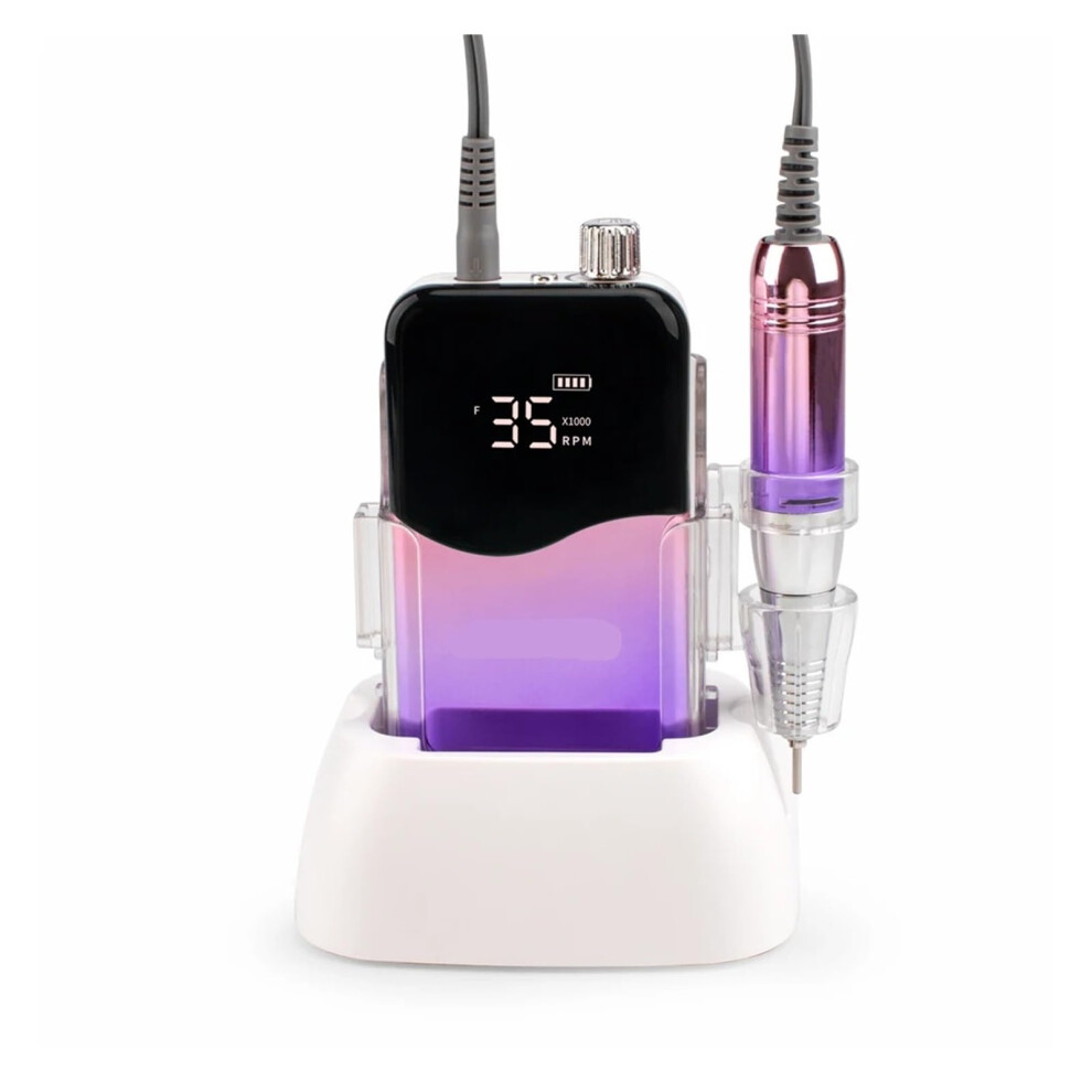 Purple Professional Nail Drill 35000Rpm Cordless Electric Nail File Kit For Manicure Pedicure