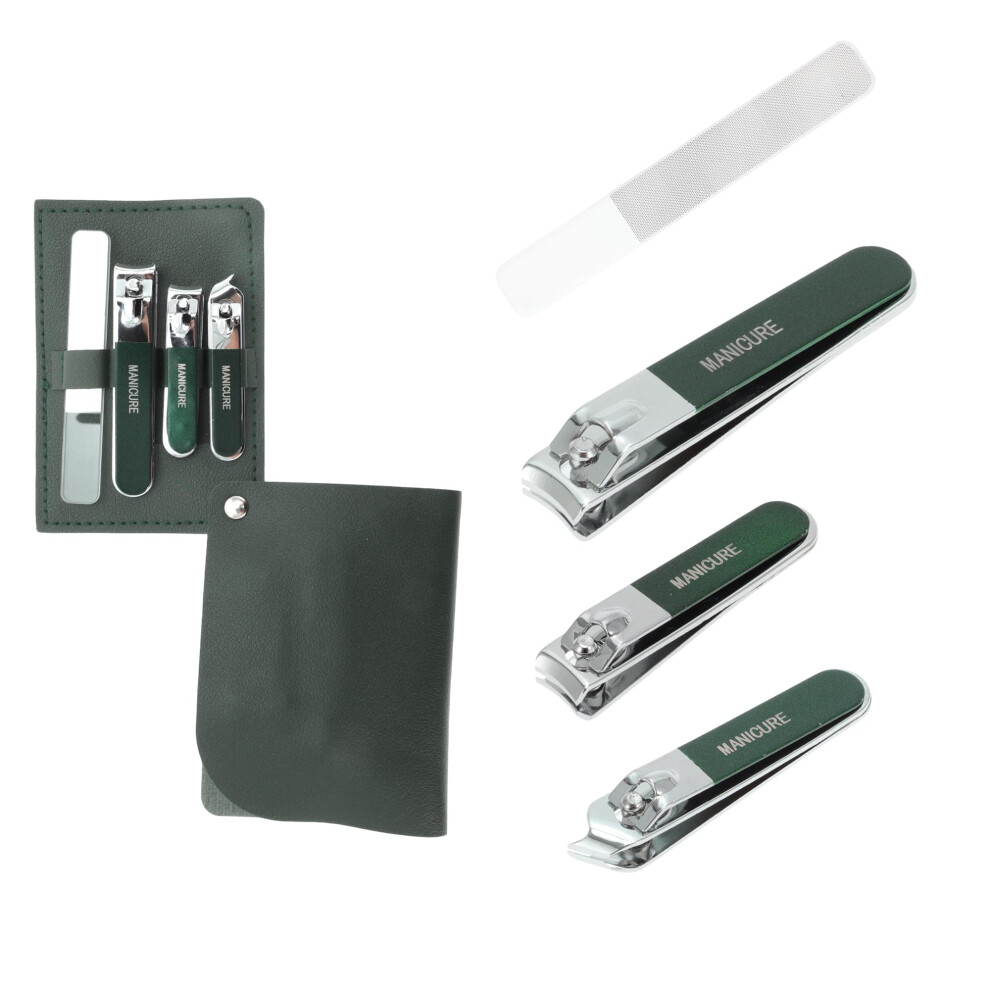 Rotating Nail Clipper Set with Ergonomic EasyGrip Handle for Precise Trimming Green