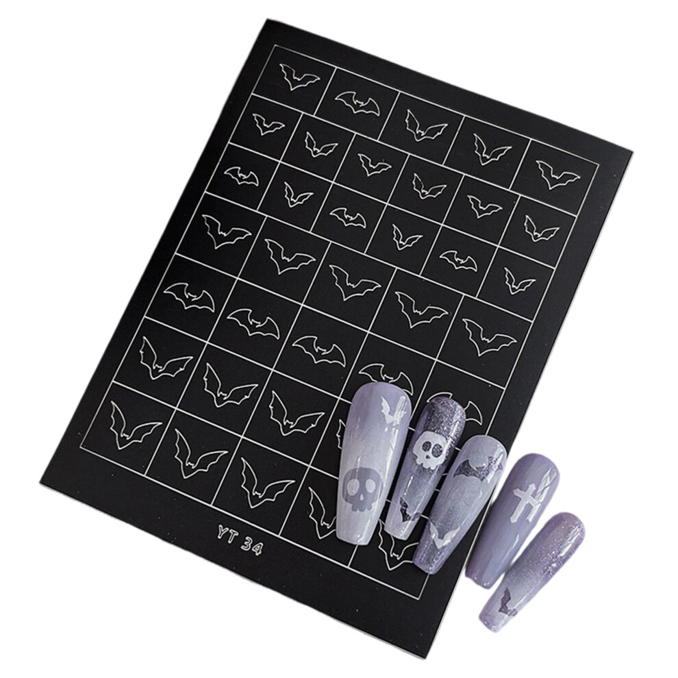 Halloween Nail Stencils, 6 Sheets SelfAdhesive Skull and Pumpkin Designs for Nail Art and Airbrush