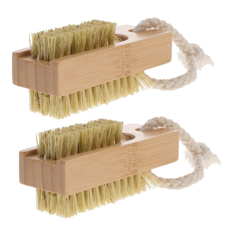2pcs Wooden Nail Cleaning Brush DualSided Gentle Bristle Care for Manicure Pedicure Fingernails Toenails