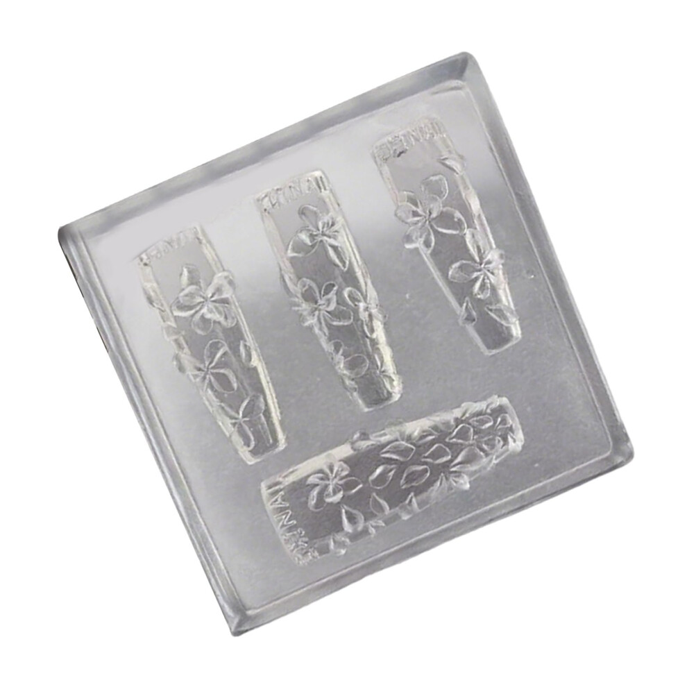Nail Stamping Kit with Silicone Floral Mold, Reusable Embossing Template for Professional Manicure
